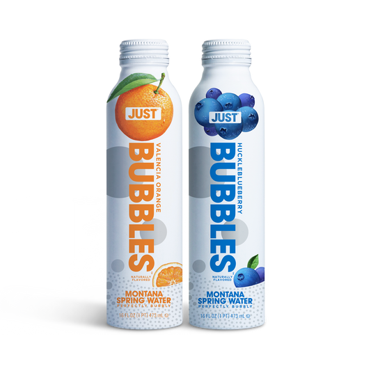 Valencia Orange Bubbles & HuckleBlueberry Bubbles Bundle-- 16 fl oz | 24 Pack
